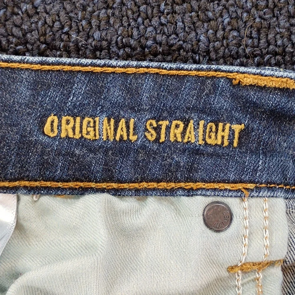 American Eagle Jeans Mens 34x32 Original Straight Active Flex Dark Wash Denim